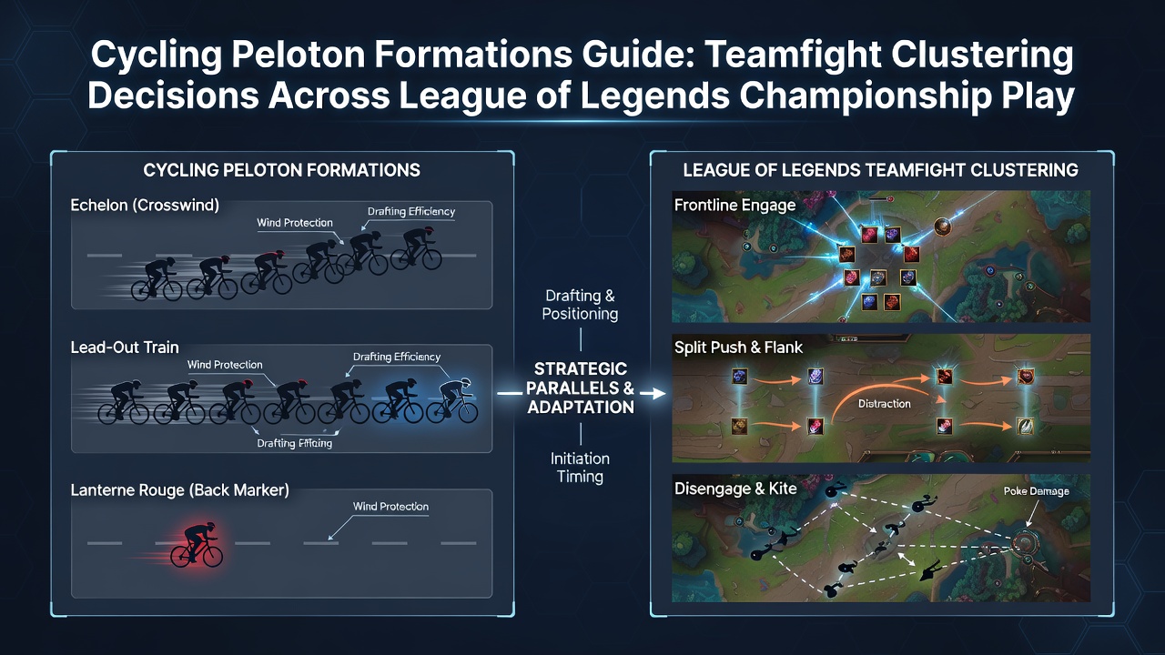 Cycling peloton formation during a professional race demonstrating tight group positioning for aerodynamic efficiency