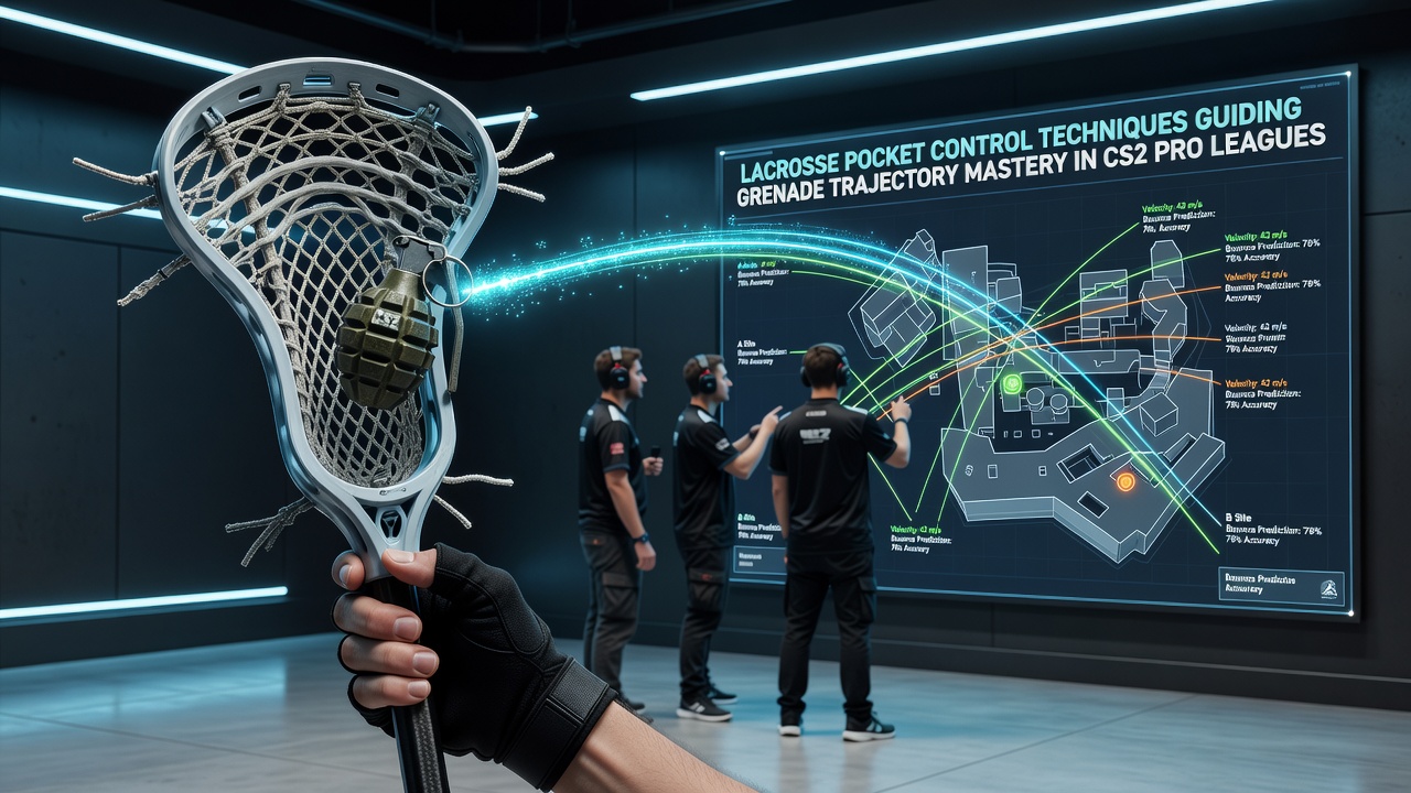 CS2 player practicing grenade throws with lacrosse-inspired wrist positioning during team training