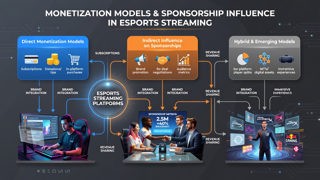 Professional esports athlete reviewing sponsorship contracts alongside streaming analytics on a computer screen
